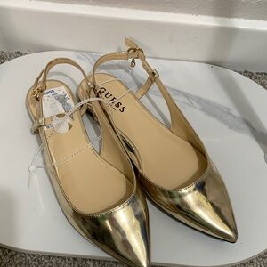Guess Metallic Gold Slingback Flats